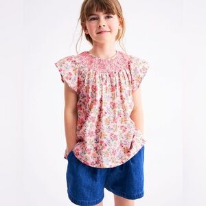Mini Boden Floral Smocked Top